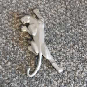 JJ Jonet pewter tone Vintage Jaguar pin brooch